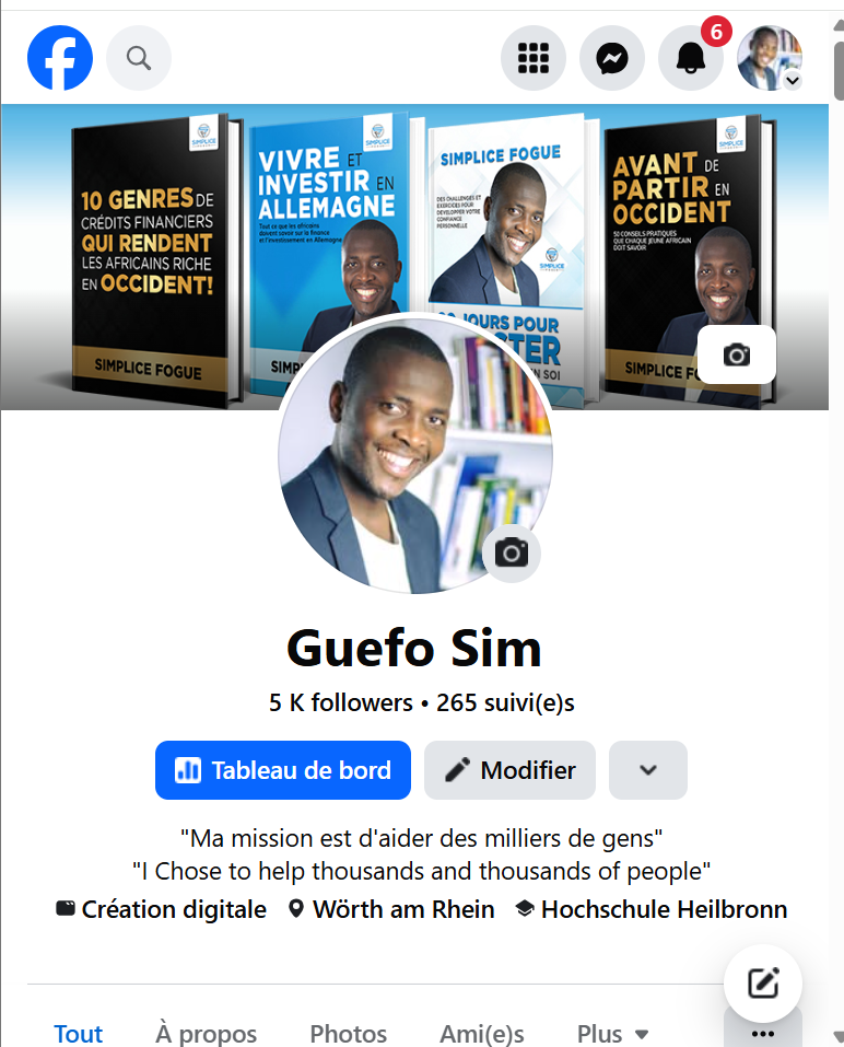 Communauté Facebook Africains en Allemagne Simplice Fogue