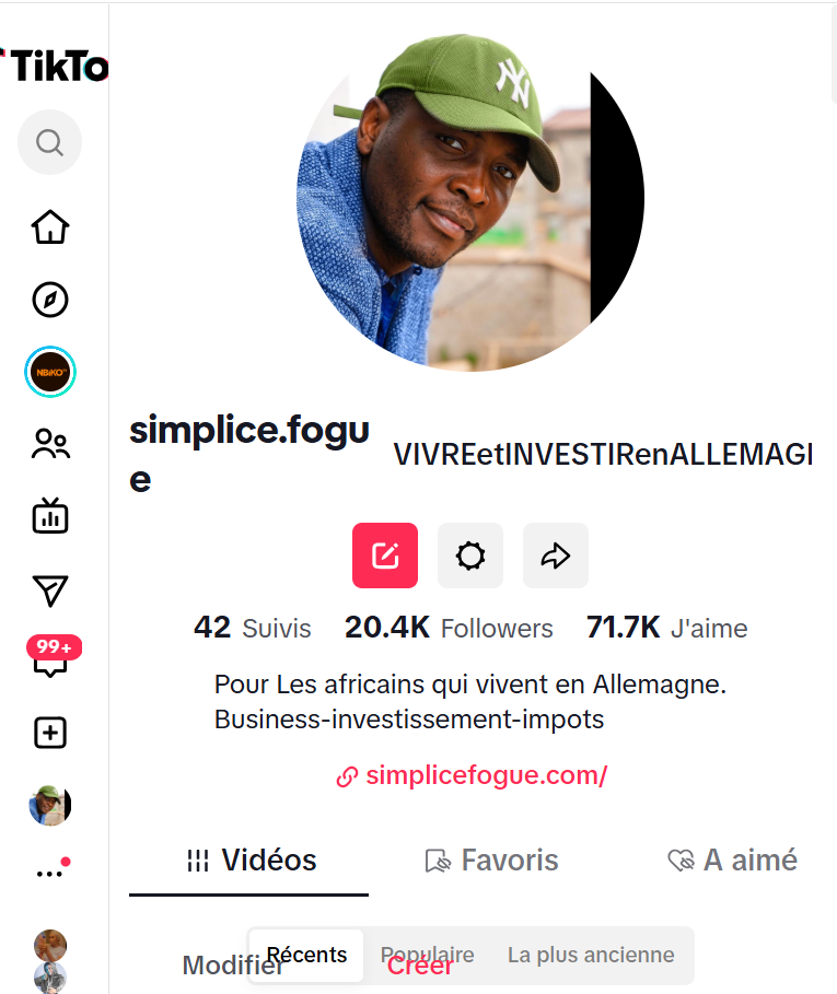 Communauté TikTok Africains en Allemagne Simplice Fogue
